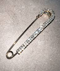 Crystal Fashion Safety Pin Silver (Silver)