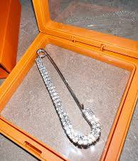 Crystal Fashion Safety Pin Silver (Silver)