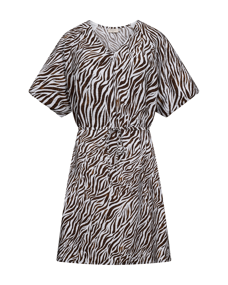 Fqmele-Dress (Brilliant White w. Coffee Bean)