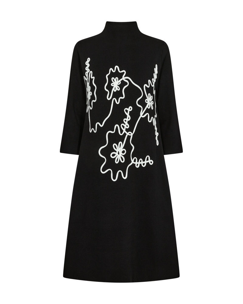 Fqani-Dress (Black w. Star Off-white)