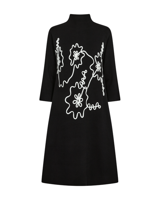 Fqani-Dress (Black w. Star Off-white)